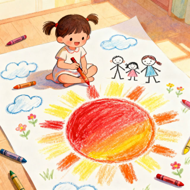 Little Girl Drawing Easy Art gallery