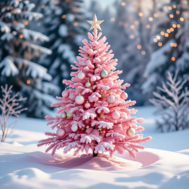 Create Festive Pink Christmas Wallpaper with AI gallery