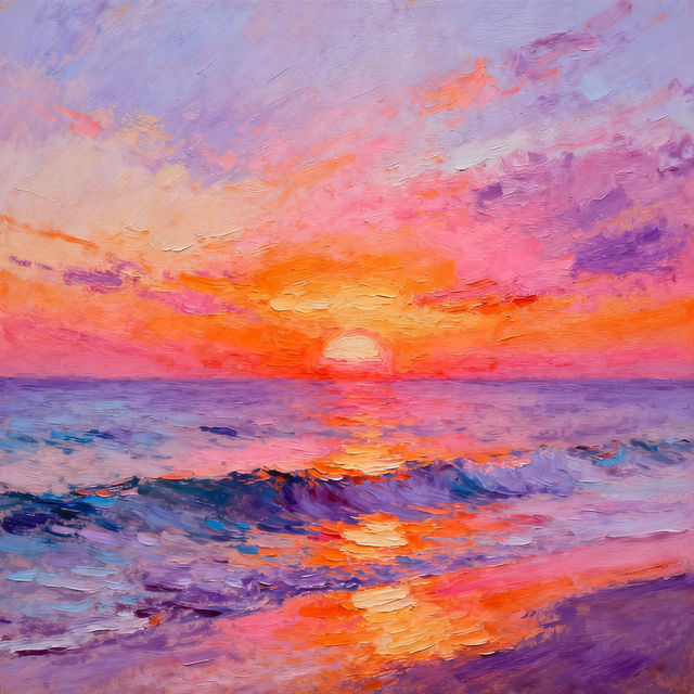 Sunset Pictures Drawing - AI Generated Art gallery