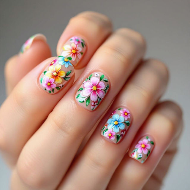 Short Square Nail Art gallery