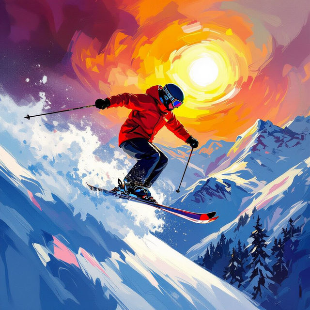 Skiing Art - Created with AI gallery