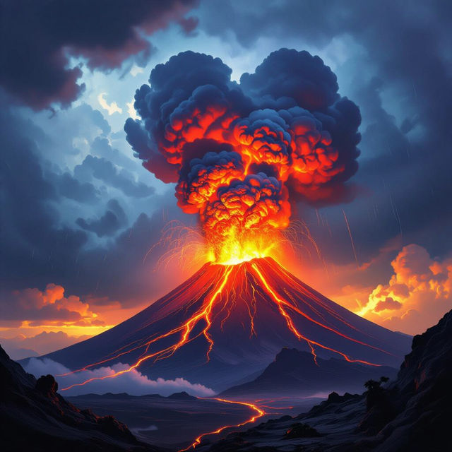 Drawing Of Volcano gallery