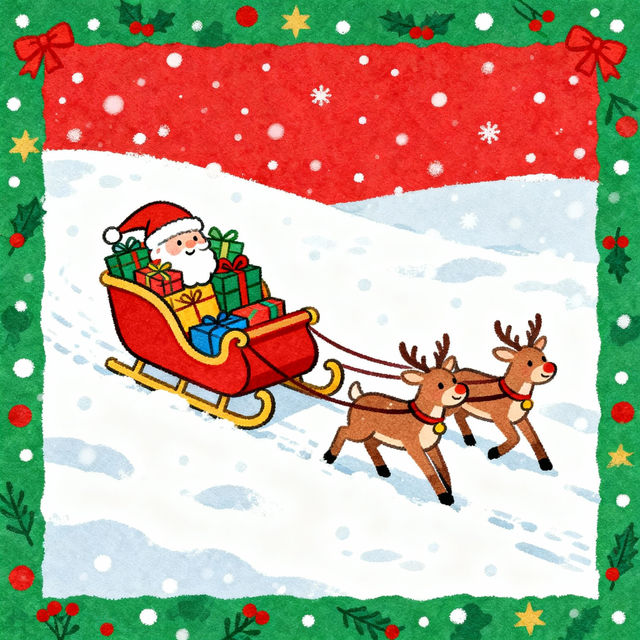 Easy Santa Sleigh Drawing gallery