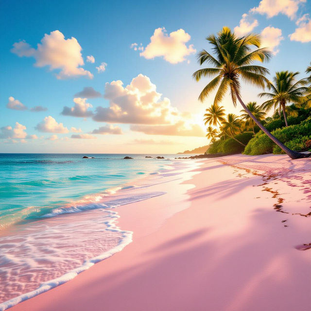 Summer Pink Beach Wallpaper gallery