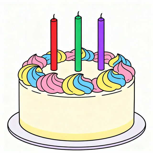 Birthday Cake Drawing Easy gallery