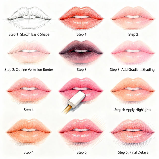 Lip Drawing Tutorial gallery