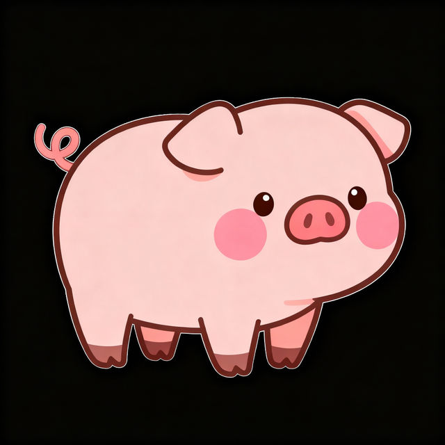 Cute Pig Drawings - Easy AI Creations gallery