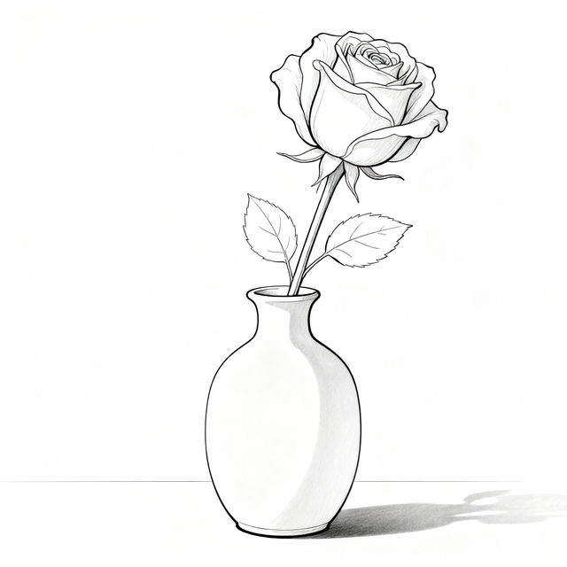 Flower In Vase Drawings gallery