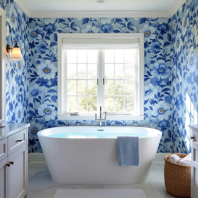 Blue Bathroom Wallpaper gallery