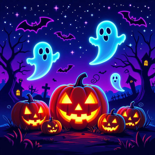 Neon Halloween Wallpaper gallery