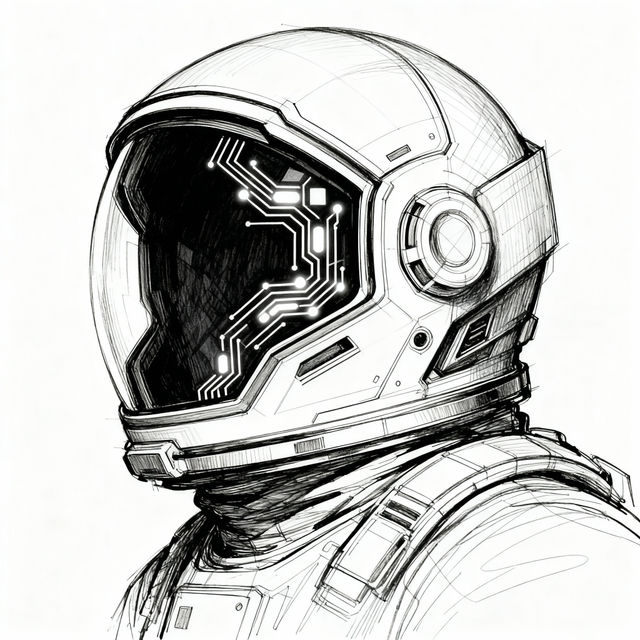 Astronaut Helmet Drawings - AI Generated Art gallery
