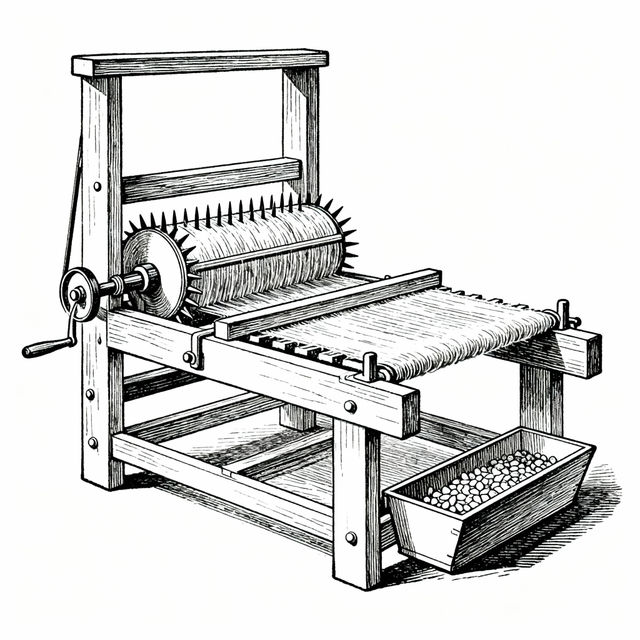Cotton Gin Simple Drawing gallery