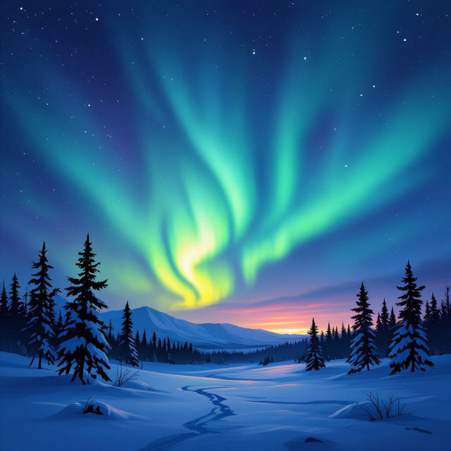 Northern Lights Art - AI Generated gallery