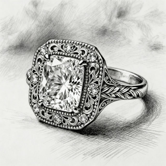 Drawing Of A Ring - AI Generated gallery