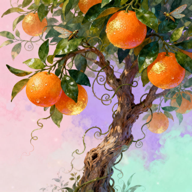 Orange Tree Drawings - AI Generated Art gallery