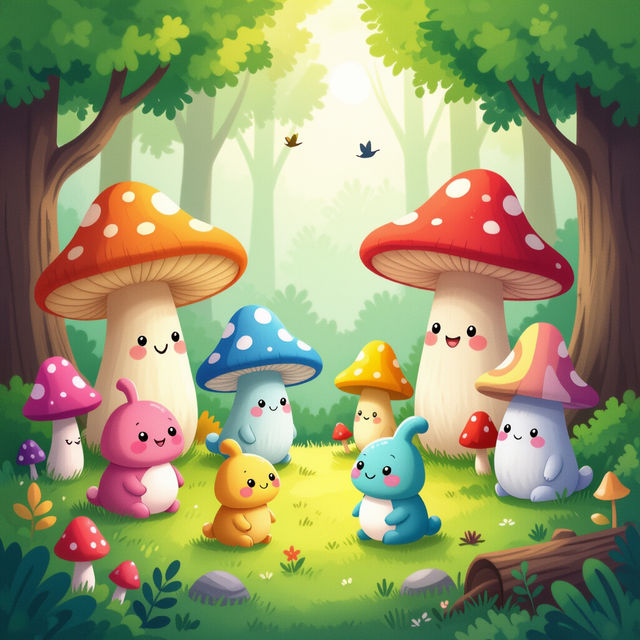Cute Mushroom Art - AI Generated gallery
