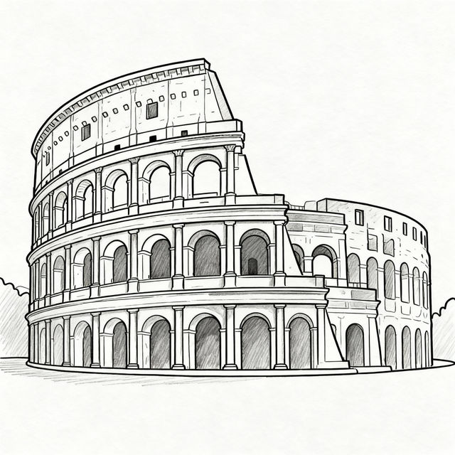 Easy Colosseum Drawings gallery