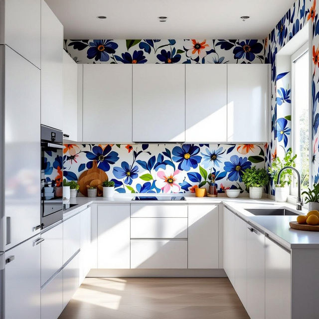 Wallpaper Kitchen Cabinets gallery