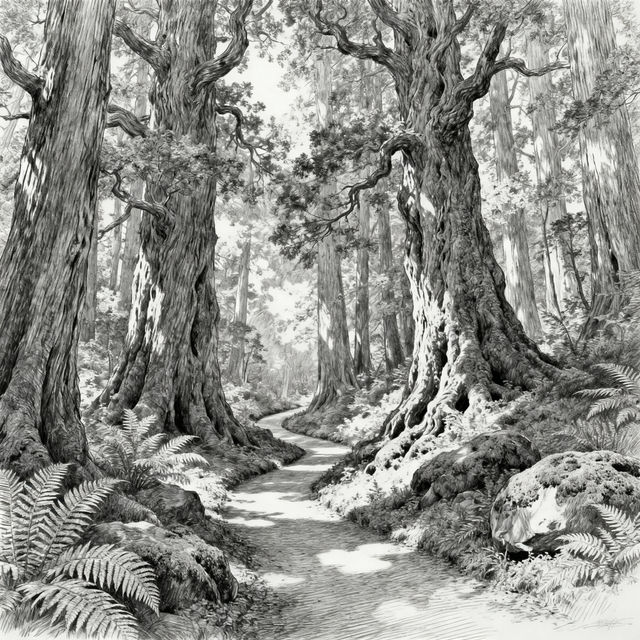 Forest Trees Drawing gallery