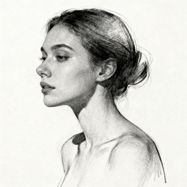 Person Side View Drawings - AI Generated Art gallery