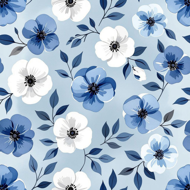 Light Blue Floral Wallpaper gallery