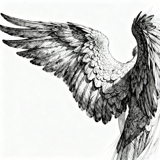 Detailed Angel Wings Drawings gallery