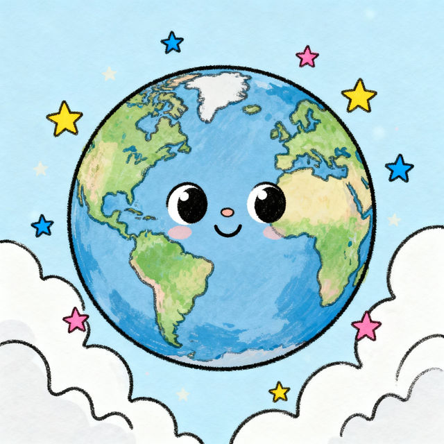 Earth Drawing For Kids gallery