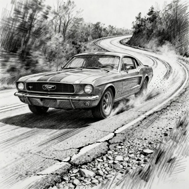 Ford Mustang Drawings gallery