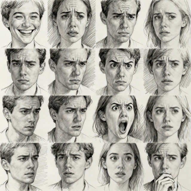 Face Expressions Drawings - Made With AI gallery
