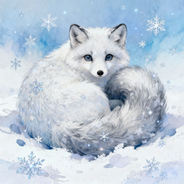 Arctic Fox Drawings - AI Generated gallery