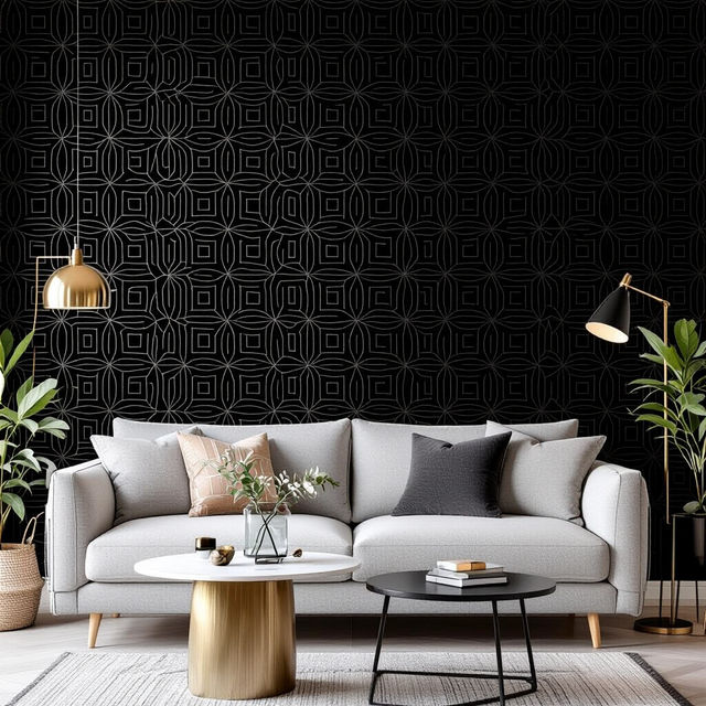 Peel and Stick Black Wallpaper - Made With AI gallery