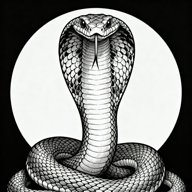 Cobra Drawing - AI Generated gallery