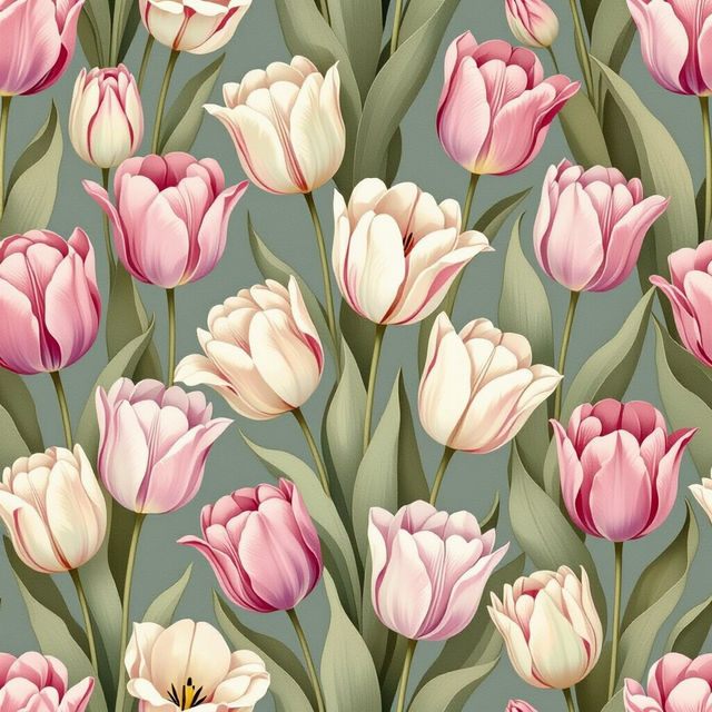 Vintage Tulips Wallpaper gallery