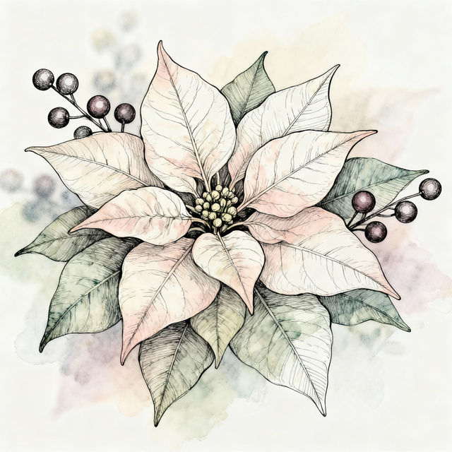 Poinsettia Drawings - AI Generated gallery