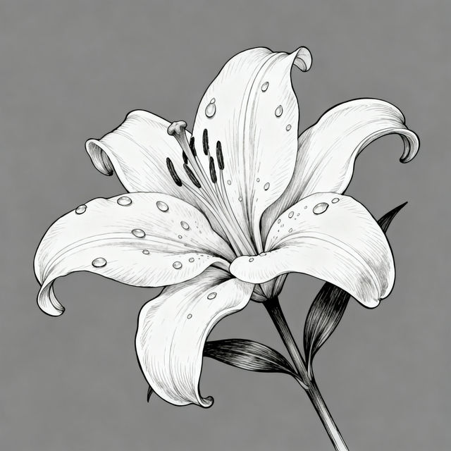 Lilly Flower Drawings - AI Generated Art gallery