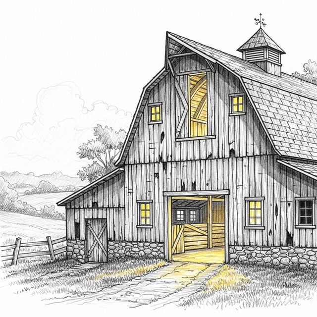 Barn Drawings Created with AI gallery