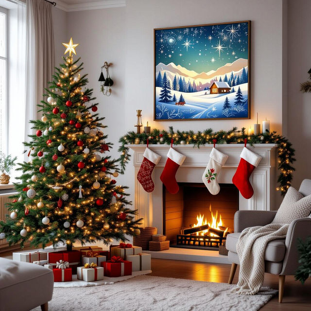 Create Stunning Christmas Wall Art with AI gallery