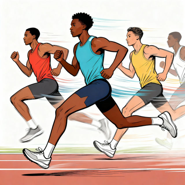 People Running Drawings - AI Generated gallery