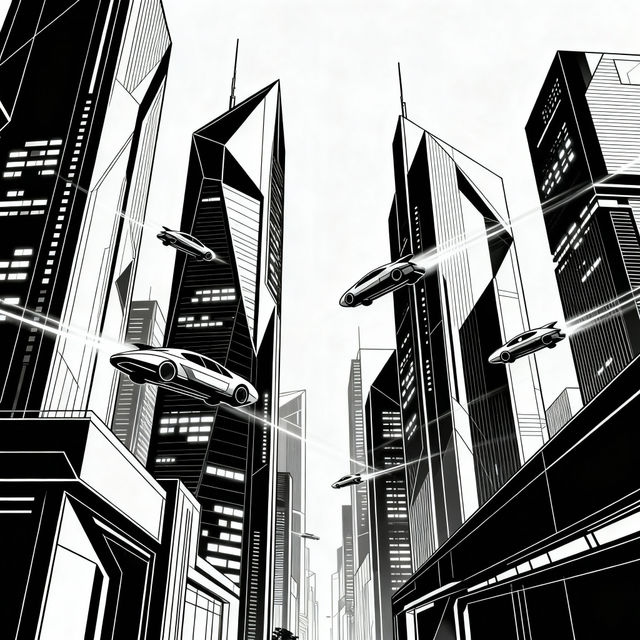 City Buildings Drawings - AI Generated Art gallery
