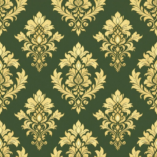 Green Damask Wallpaper gallery