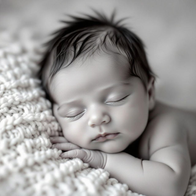 Black And White Baby Images - AI Generated gallery