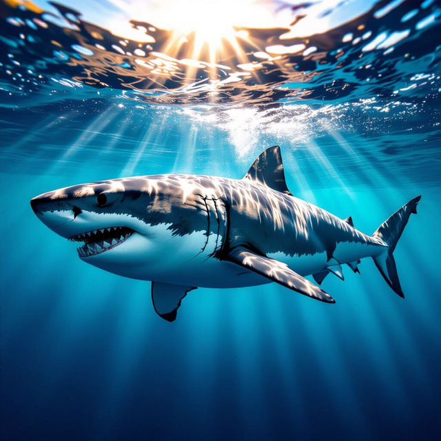 Realistic Shark Drawings - AI Generated gallery