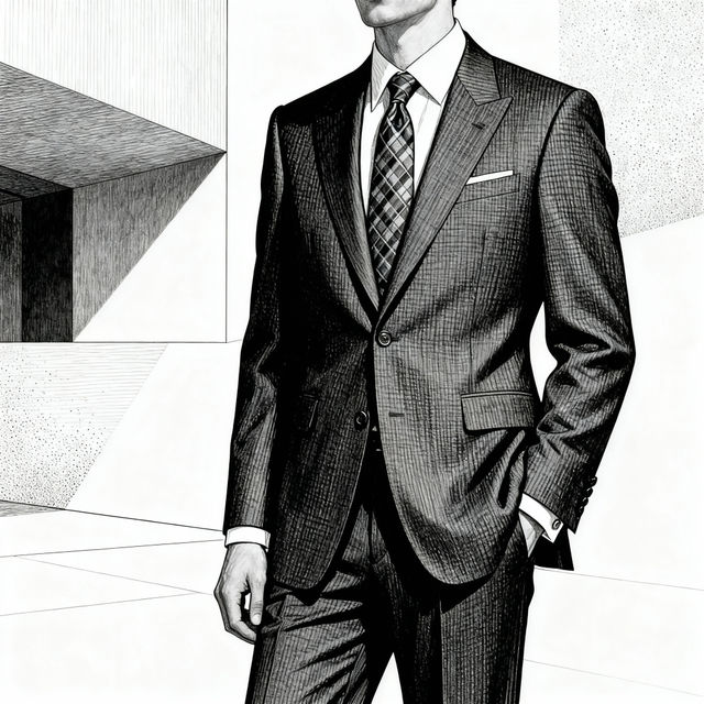 Suit and Tie Drawings - AI Generated gallery