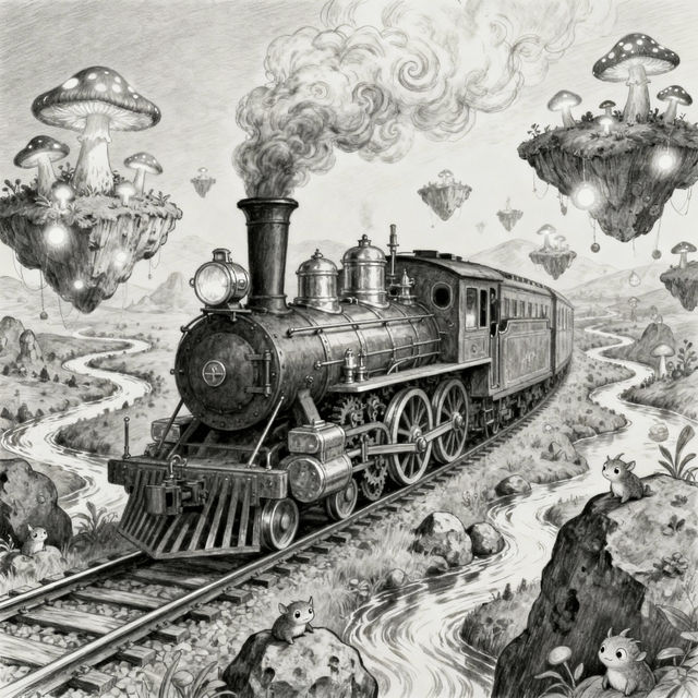 Drawing Train Art - AI Generated gallery