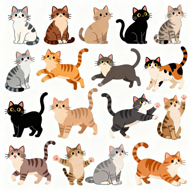 Clip Art Cats - Made With AI gallery