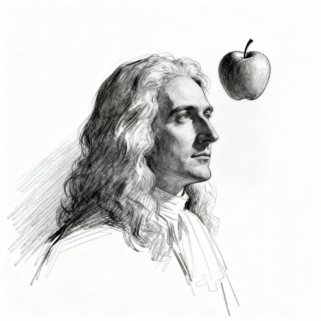 Isaac Newton Drawing Easy - AI Generated gallery