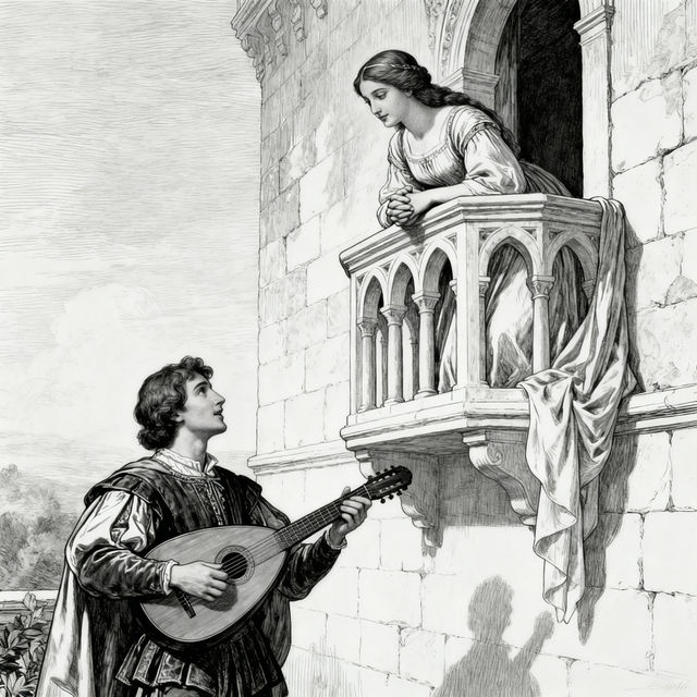 Romeo and Juliet Balcony Scene Drawings gallery