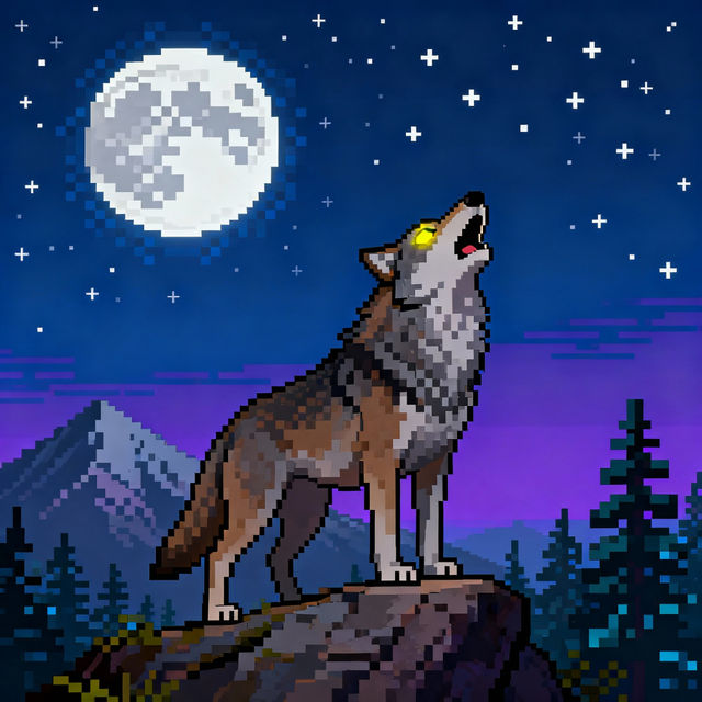 Wolf Pixel Art gallery