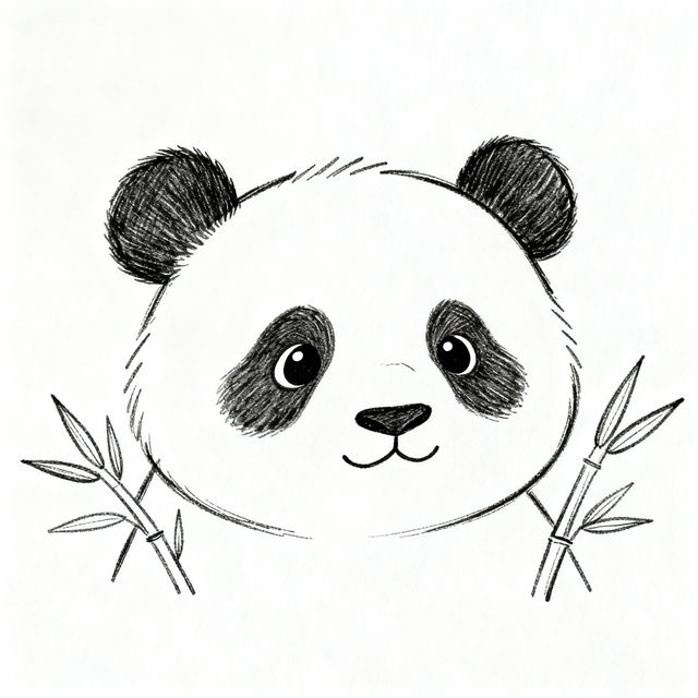 Panda Face Drawing - Made With AI gallery