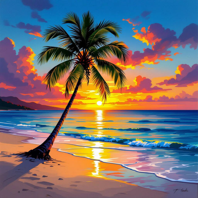 Palm Tree Wall Art - AI Generated gallery